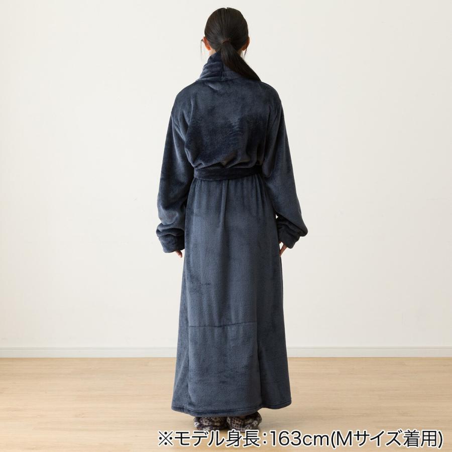 ニトリ すっぽり収納 着る毛布(NウォームWSPエリ付きロングNV M
