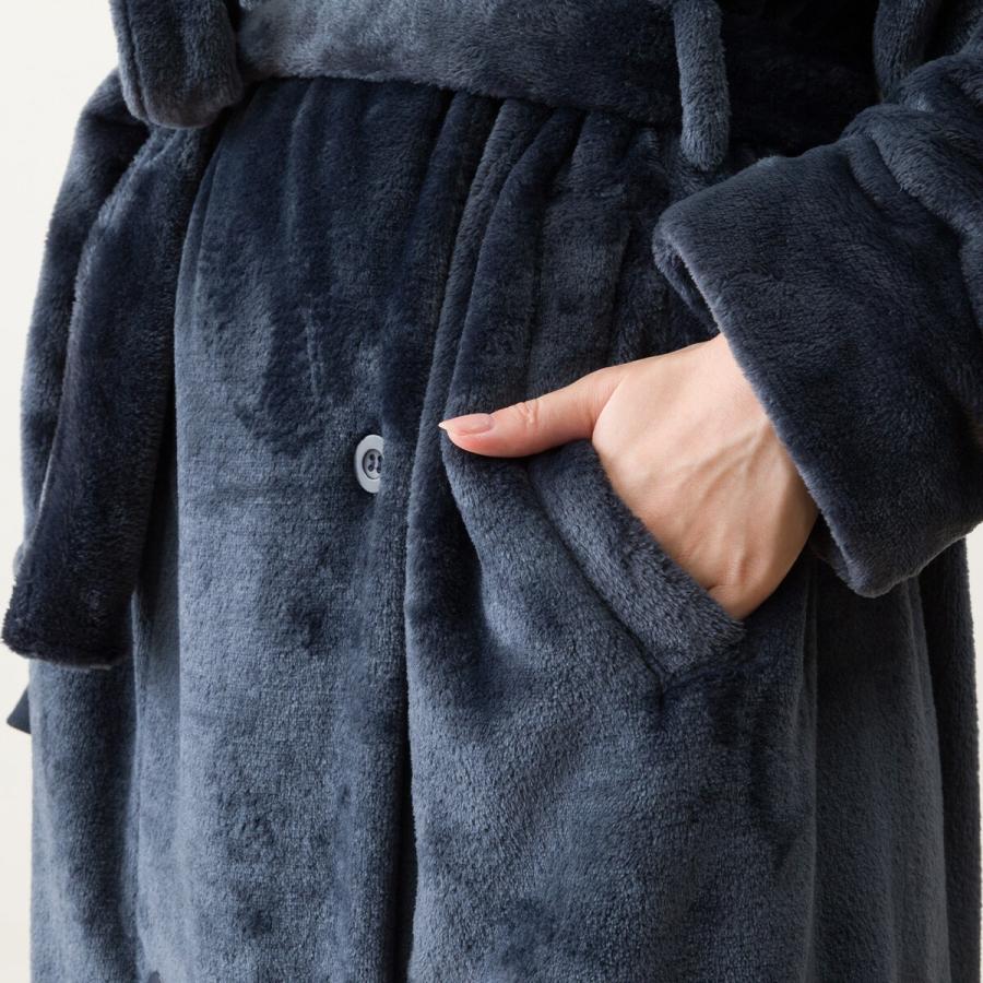 ニトリ すっぽり収納 着る毛布(NウォームWSPエリ付きロングNV M