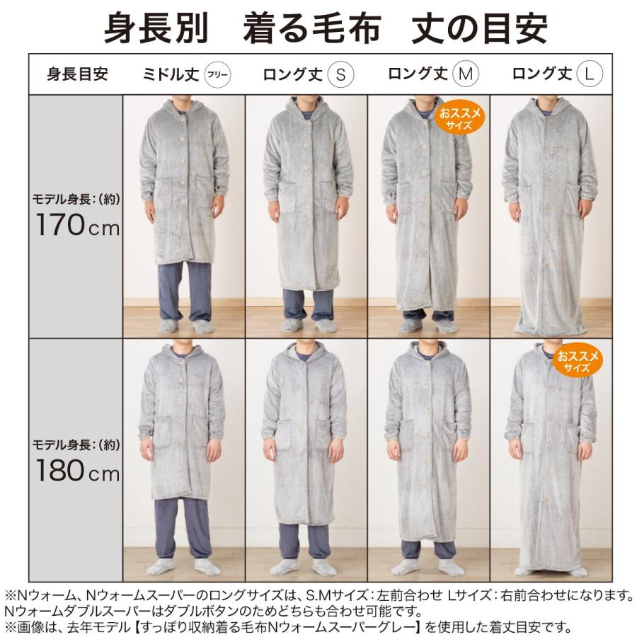 Happy usa3 ニトリ着る毛布 WSP DGY LLサイズ XL すっぽり収納 着る毛布 襟付きミドル(NウォームWSP DGY) | ニトリ