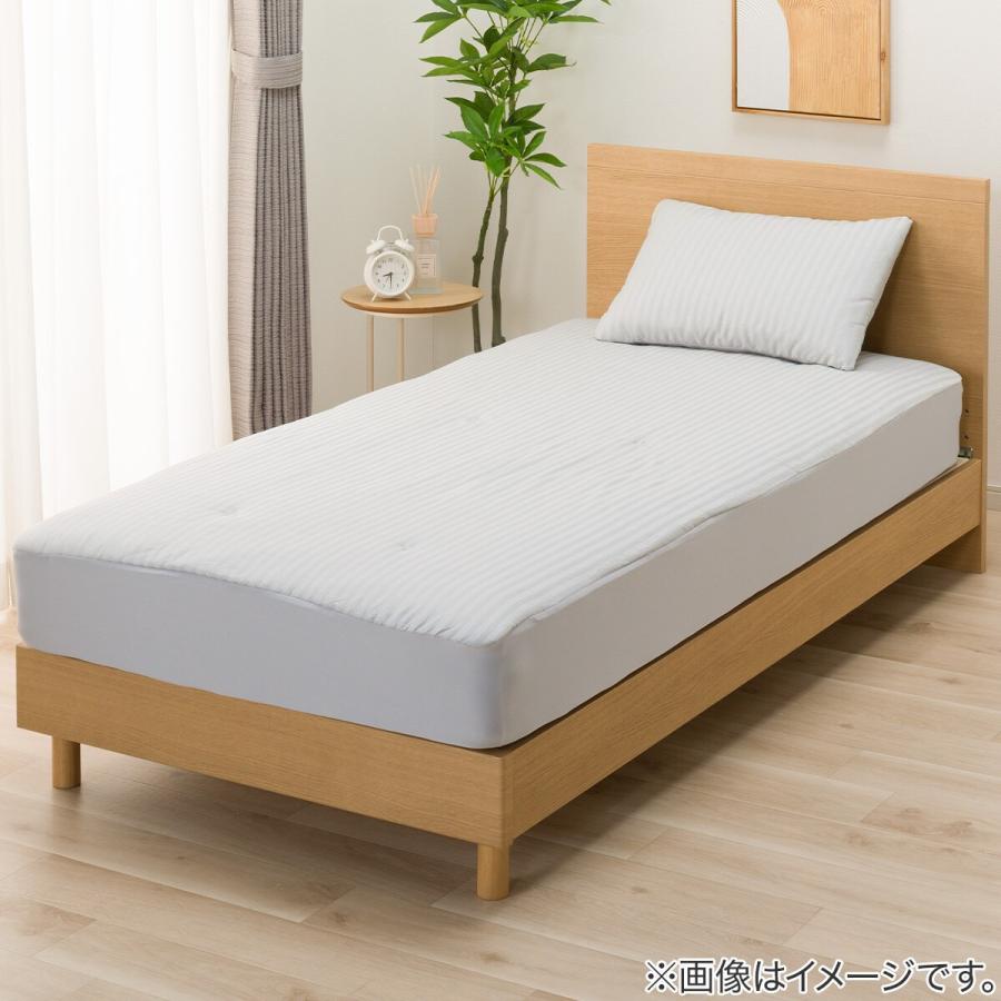 ニトリ（NITORI） BOXパッド シングル(コットンサテン S グレー S2622