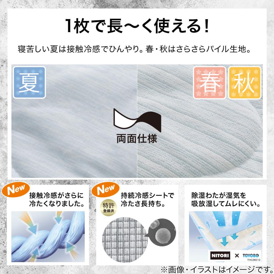 ニトリ（NITORI） 両面使える 肌布団 シングル(Nクール極冷 ブルー