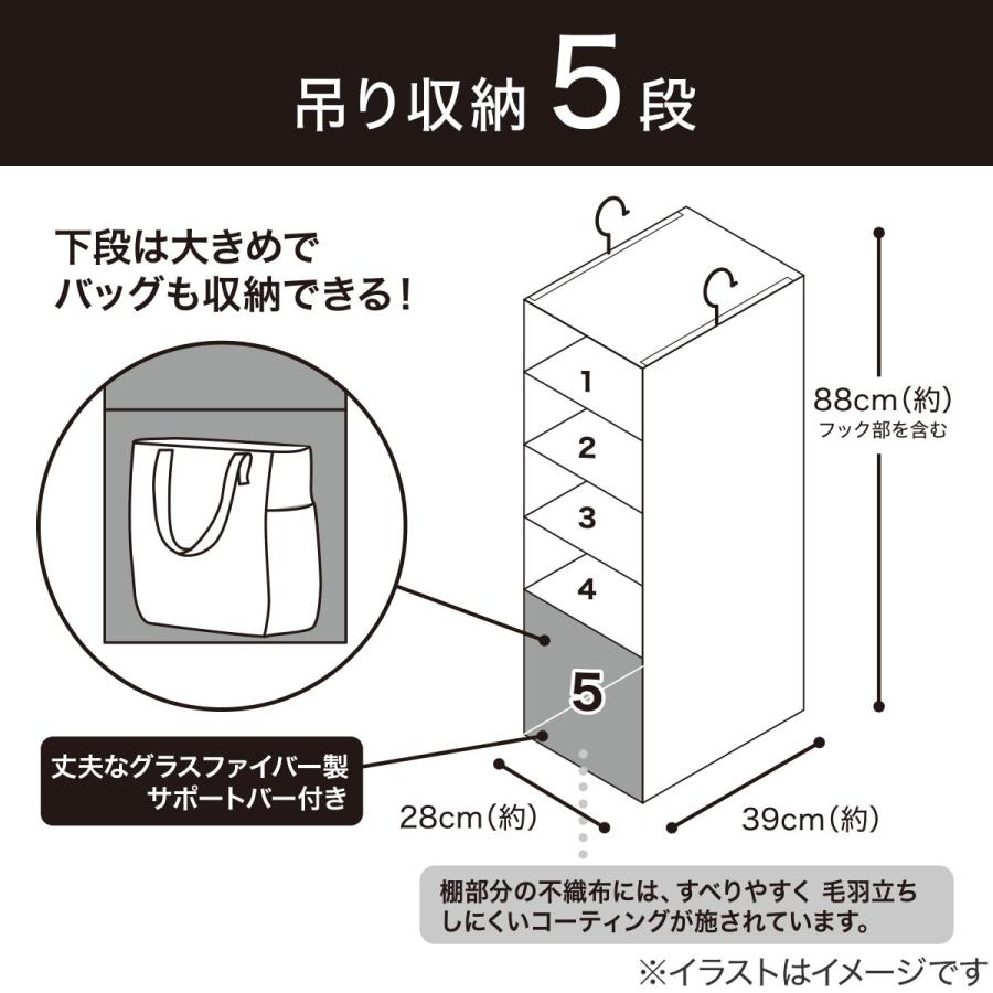 ニトリ（NITORI） 吊り収納 5段 (EB2c01) : ニトリ Yahoo!店 - 通販