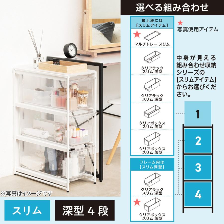 ニトリ（NITORI） クリア収納 フレーム (スリム深型 4段) : ニトリ