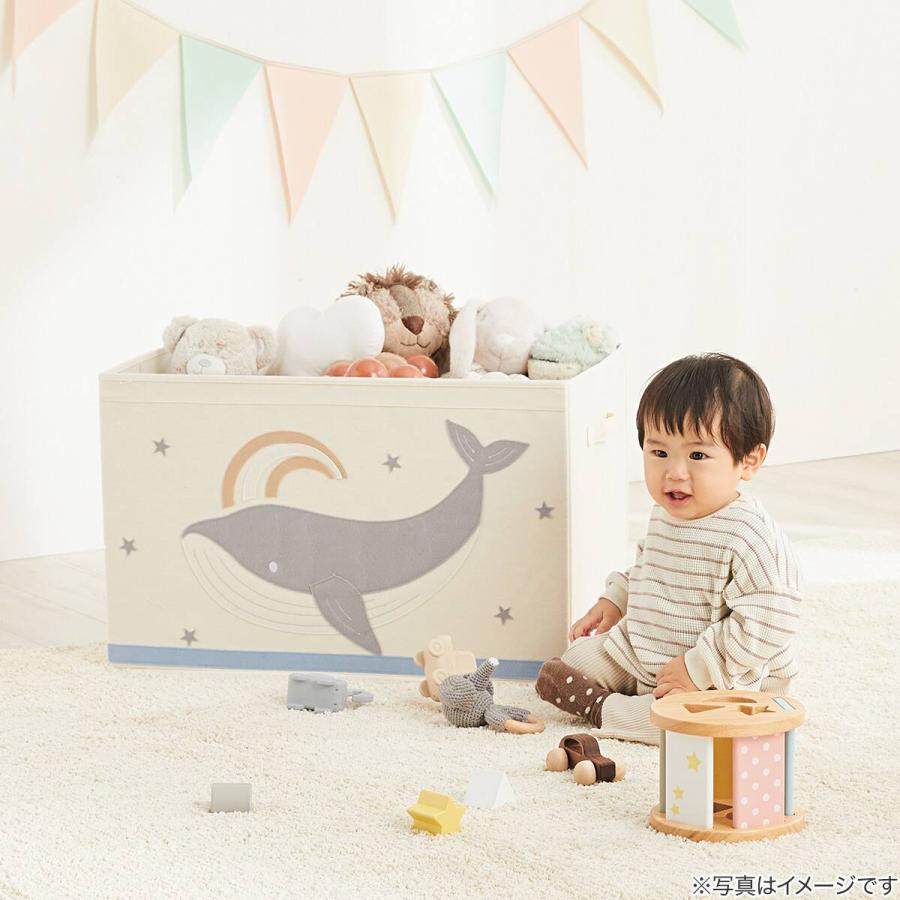 ニトリ（NITORI） 動物柄アップリケのベビー収納くじら フェルト風