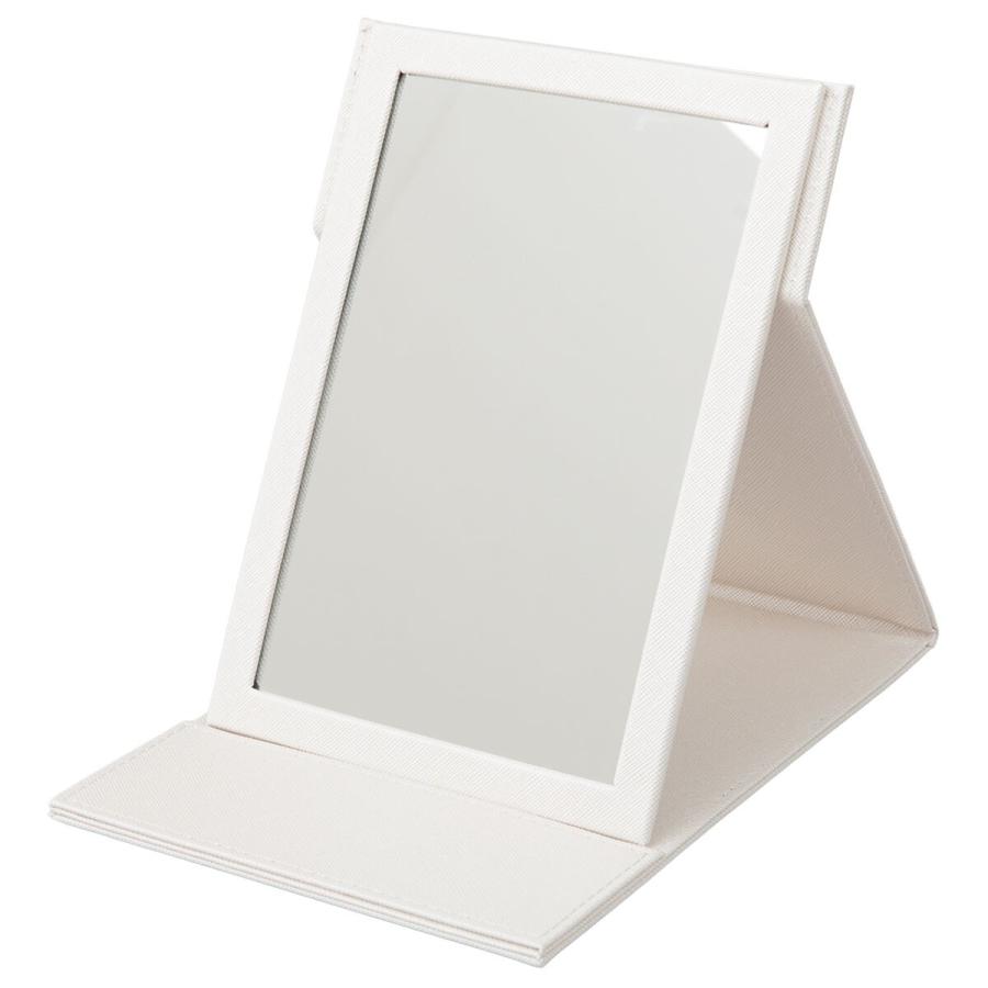 <廃盤品> VITRIINI （clear-light gray） ニトリ（NITORI） 折り立てミラー(ホワイト 01NH03) : ニトリ Yahoo!店