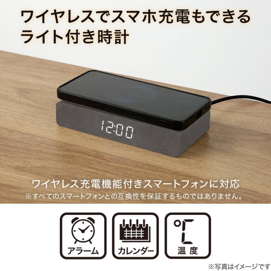 値下げ❗️【未使用 置くだけ充電】多機能 ナイトライト時計付き　 ニトリ（NITORI） ワイヤレス充電機能・ライト付き置き時計(001EM