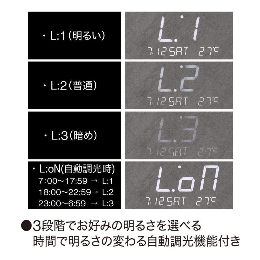 ニトリ（NITORI） LEDデジタル掛け置き兼用時計(ブラック 002HT