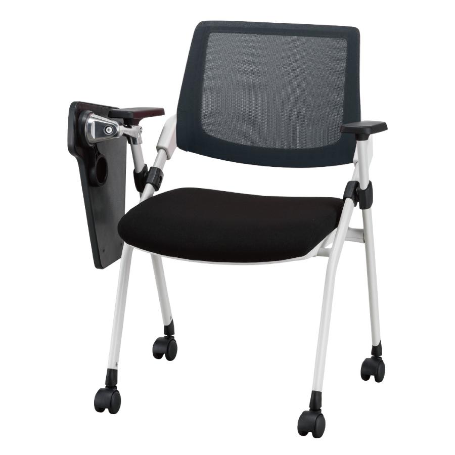 リボーン 16枚 セット ニトリ（NITORI） ミーティングチェア(X-16W2 テーブル・肘付き WH/BK