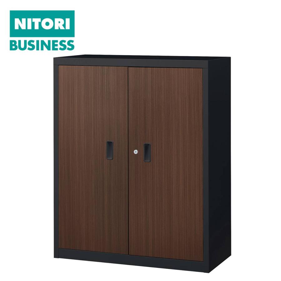 ニトリ（NITORI） スチール書庫(TSNS3 08N 両開き戸 木目柄WN 