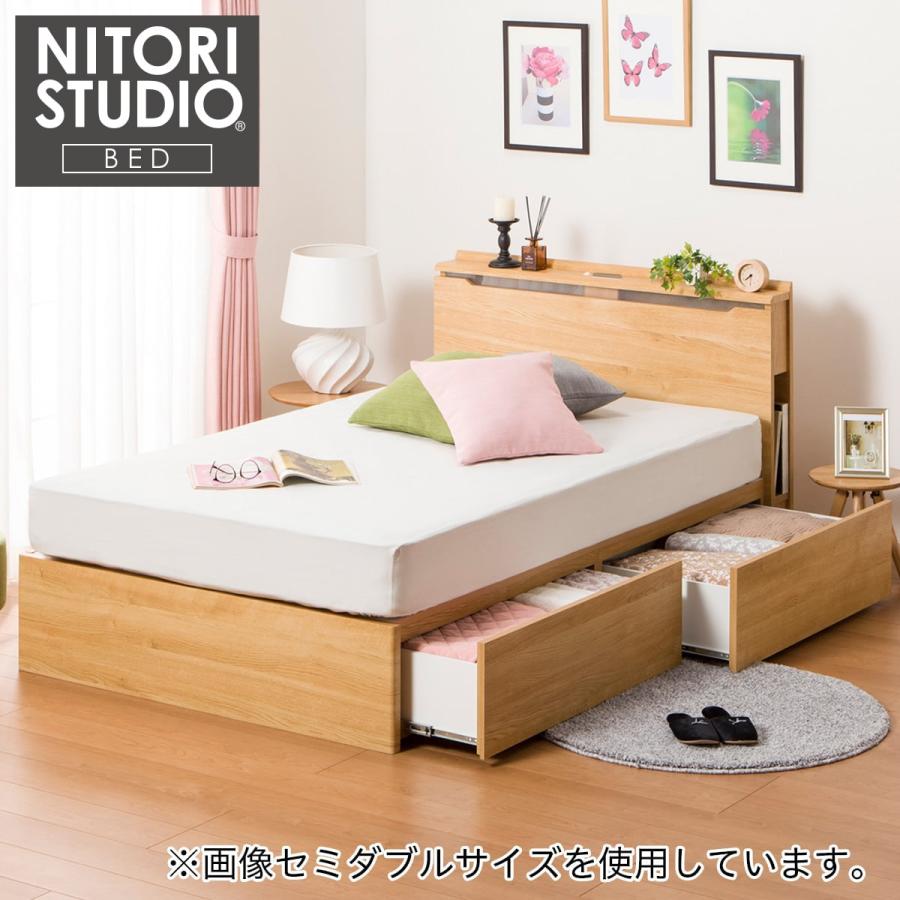 セミダブル ベッドフレーム(コンソン 深型収納付き/LBR) ニトリ