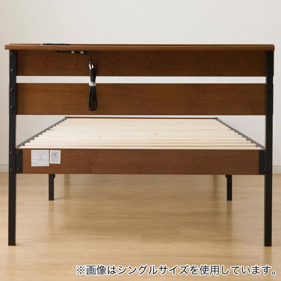 ニトリ　ベッド　セミダブル すのこベッドフレーム セミダブル (ロデリック-S 棚・コンセント