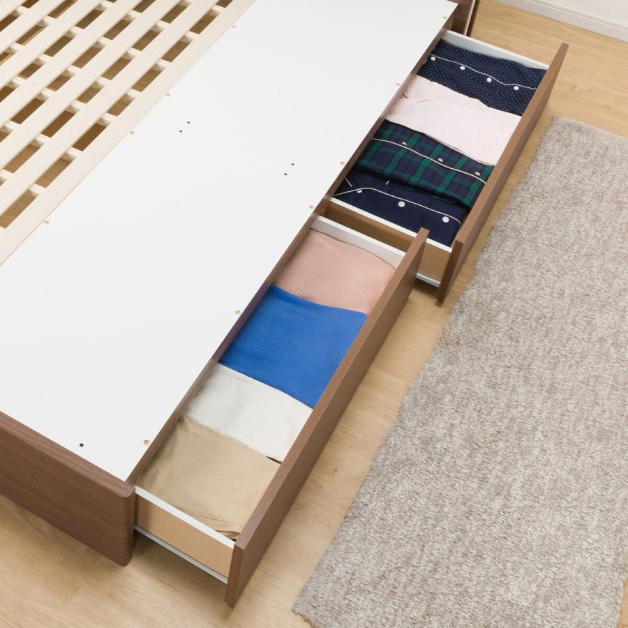 ニトリ（NITORI） セミダブルすのこベッドフレーム(EB-003 引出し収納