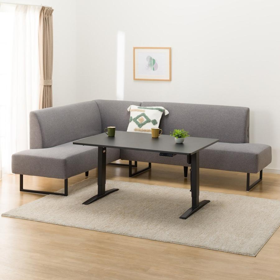 ソファーとテーブル【セット価格】 ニトリ（NITORI） 布張りリビングダイニング3点セット(JT341120BK/LD2