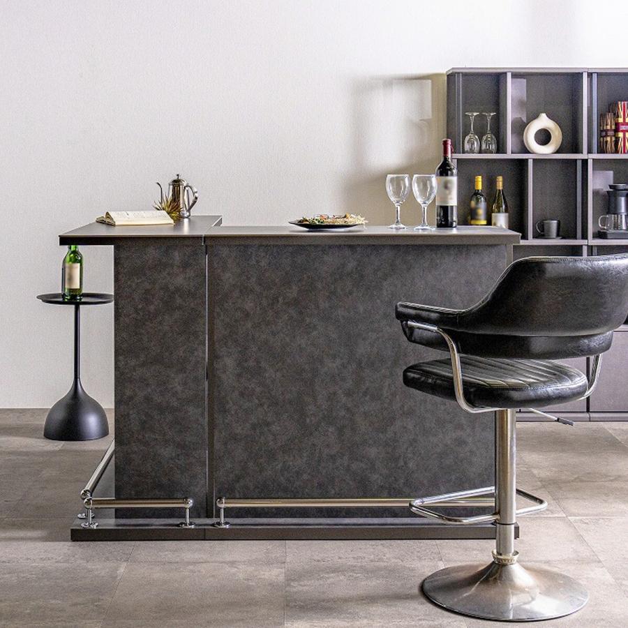 ニトリ セラミック天板モダンバーカウンターL字型 (幅99＋幅