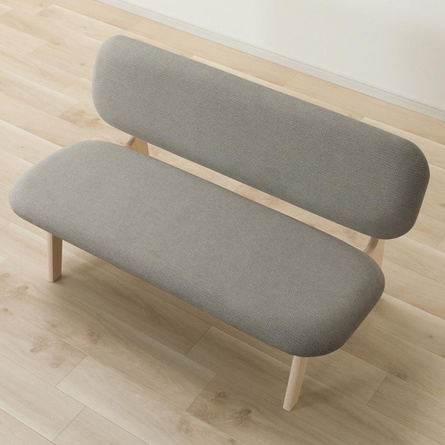 ニトリ　リラックスワイド 　リビングダイニングチェア　ベンチ　グレー　2人用 ニトリ（NITORI） 傷・汚れに強いファブリック リビングダイニング2人