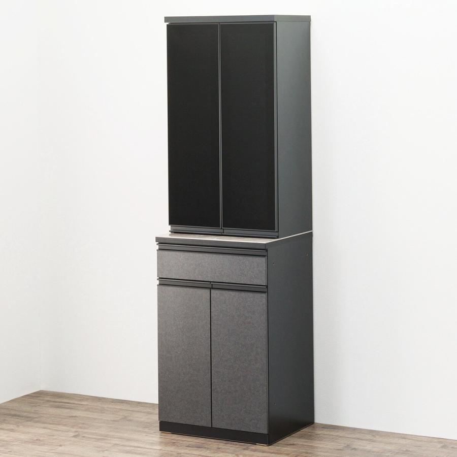 ニトリ　リガーレ　ブラック　140 キッチンボード(上置き付き リガーレ140KB BK/GY) | ニトリ