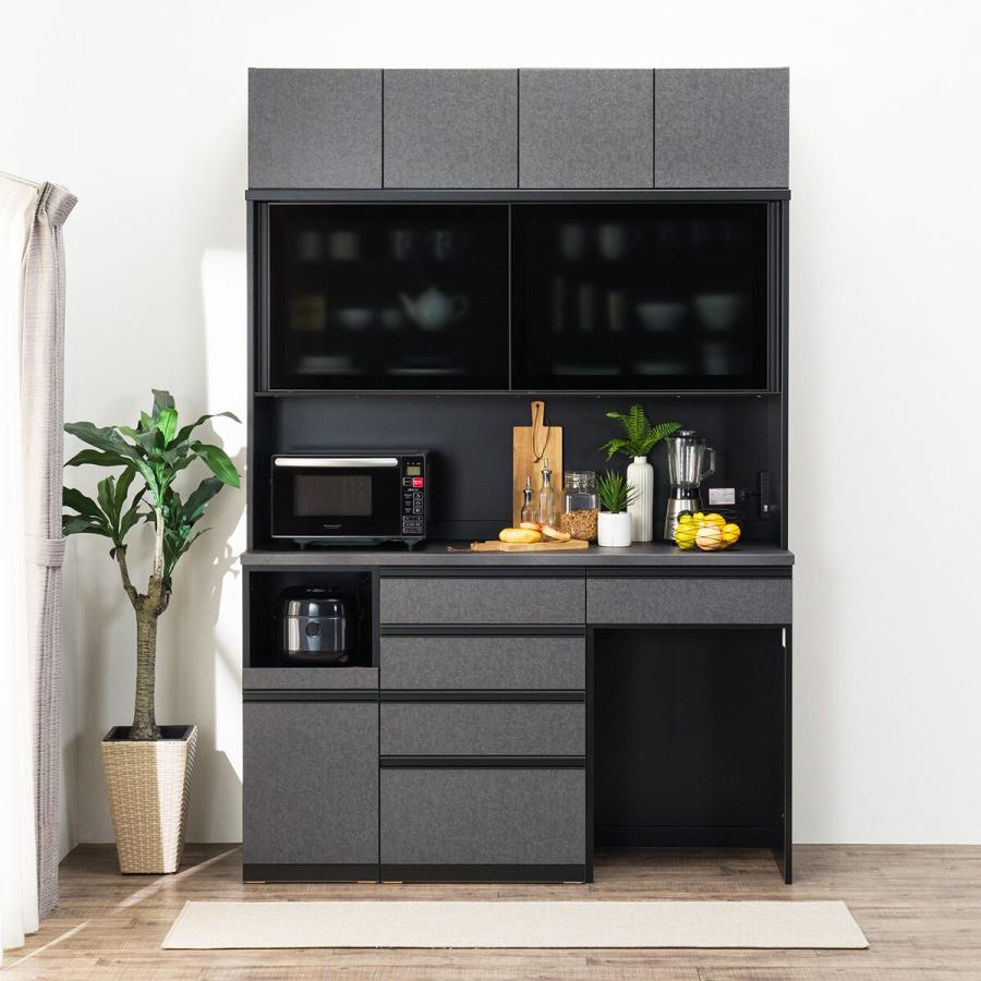 ニトリ キッチンボード(上置き付きリガーレ GH160D50OPCJ GYBK