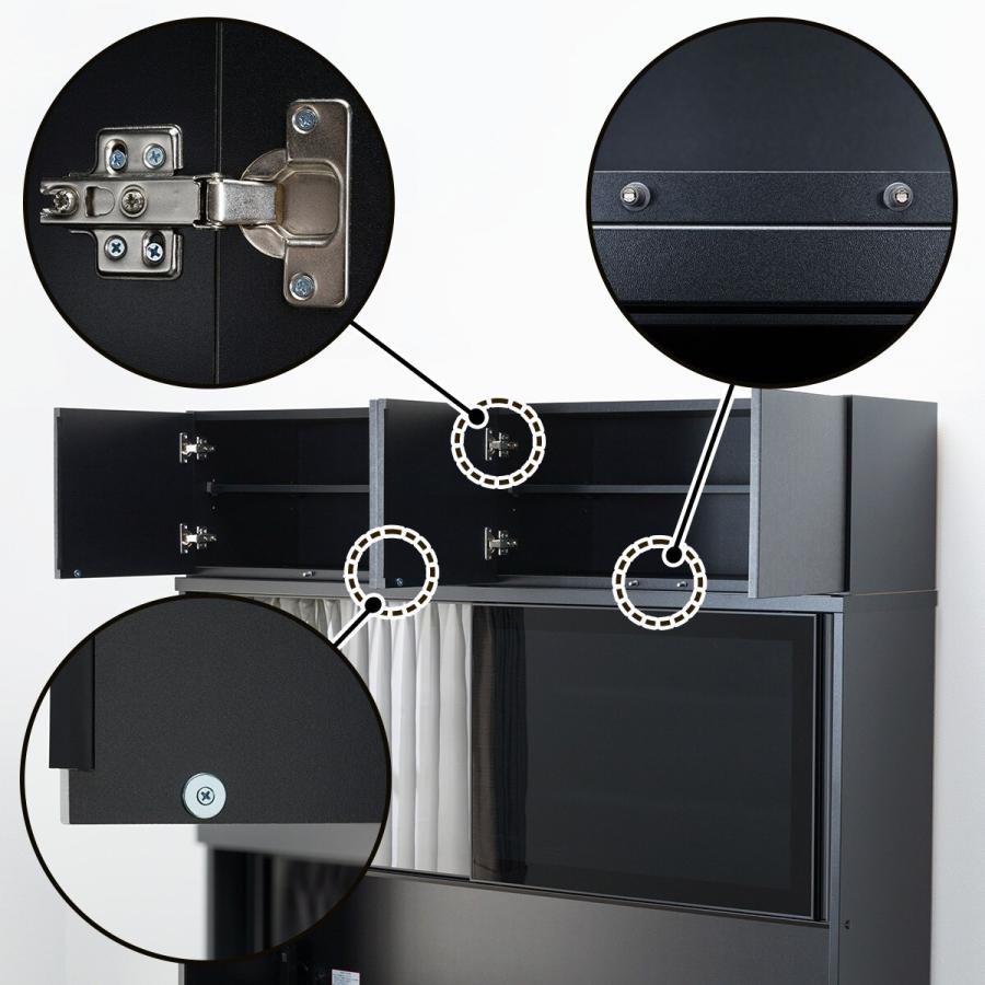 ニトリ キッチンボード(上置き付きリガーレ GH160D50OPCJ GYBK