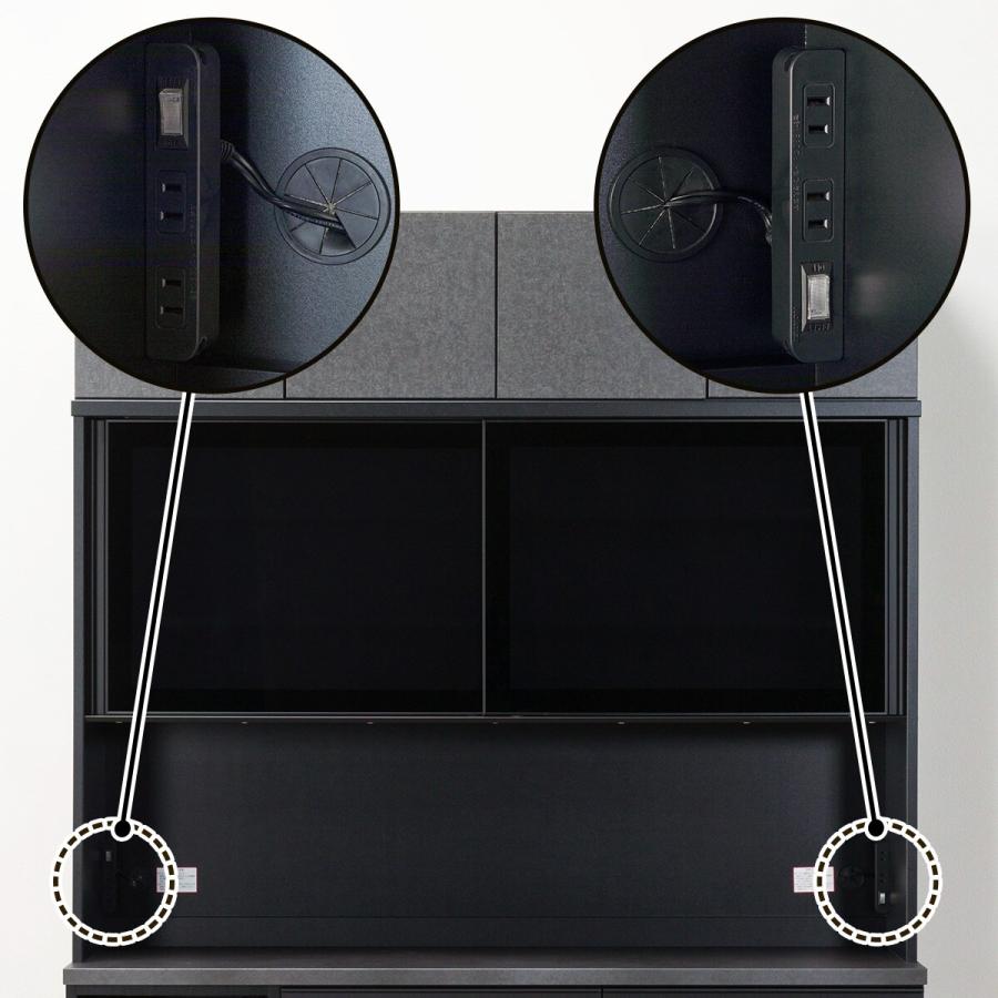 ニトリ キッチンボード(上置き付きリガーレ GH160D50OPCJ GYBK