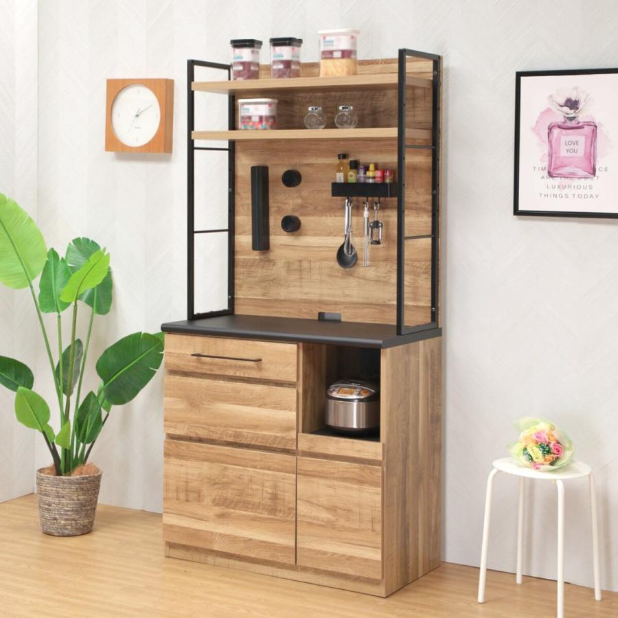 【美品】ニトリ キッチンボード 幅90cm 大幅値下げ ニトリ（NITORI） マグネットパネル付キッチンボード (幅90cm ORK