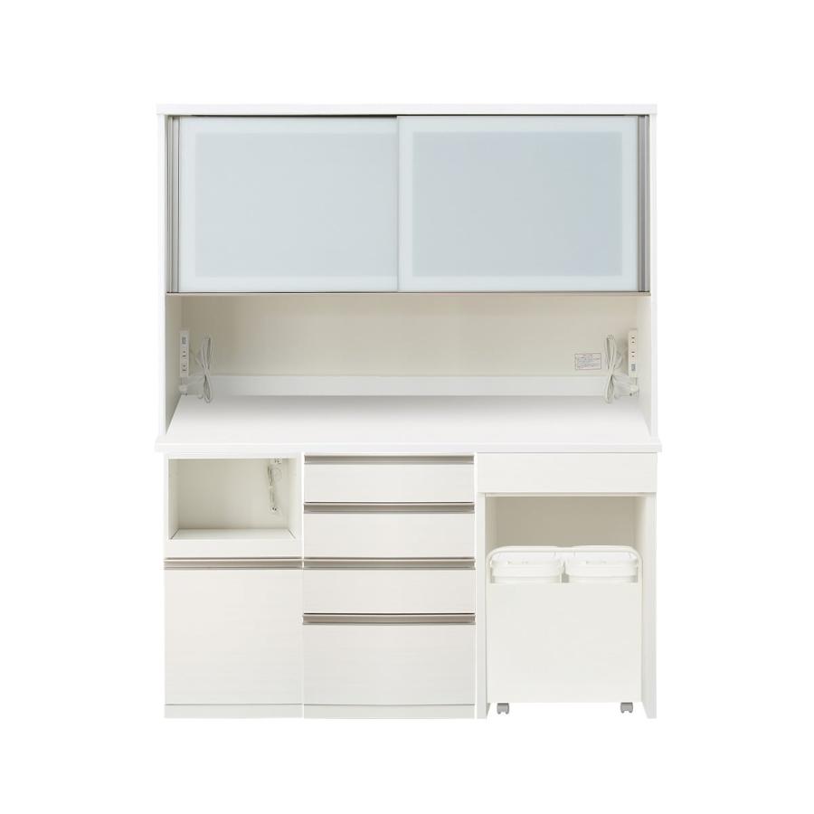 ニトリ リガーレ カップボード 160 ホワイト スライド式食器棚 引き出し付き ニトリ（NITORI） キッチンボード(リガーレ160KB WH2) 限定価格：1/5迄