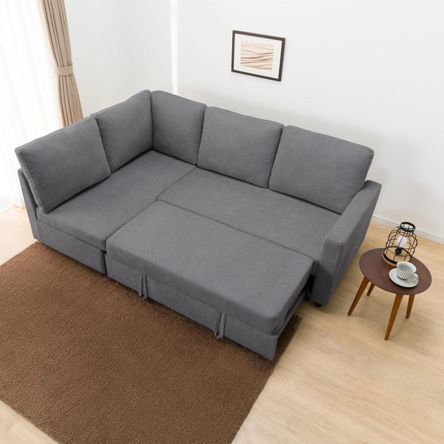 ニトリ 布張り収納付きコーナーソファーベッド(ノアーク2 RC 撥