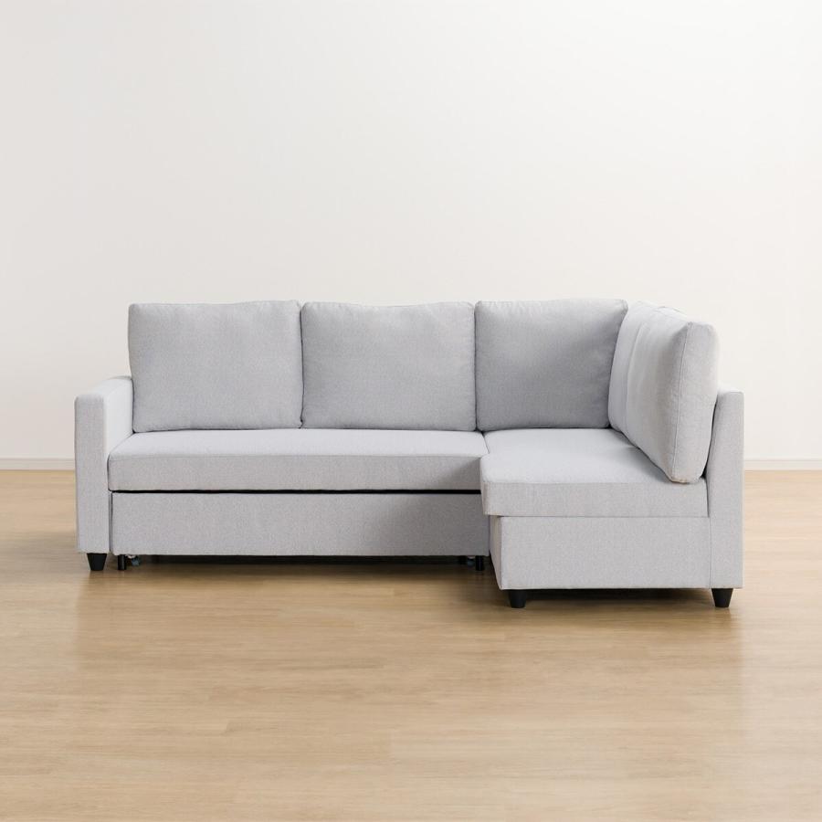 ニトリ 布張り収納付きコーナーソファベッド(ノアーク2 LC GY