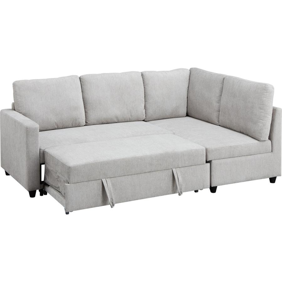 ニトリ 布張り収納付きコーナーソファベッド(ノアーク2 LC GY