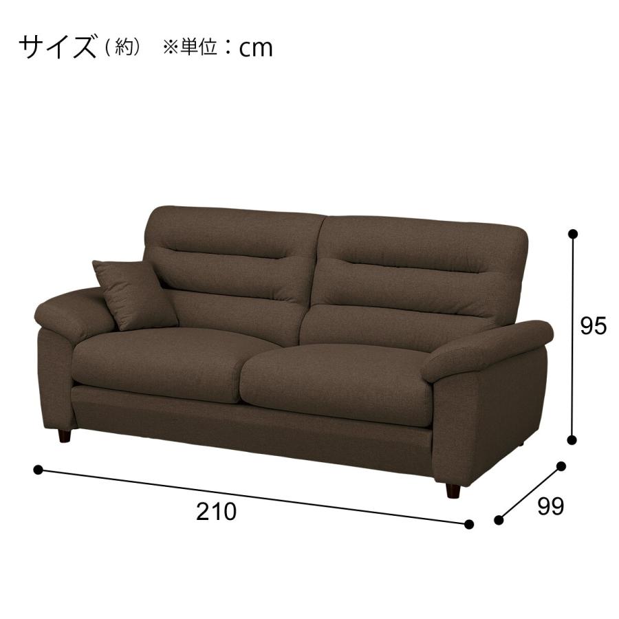 ニトリ（NITORI） 3人掛けソファ 布張りタイプ (Nポケット BS12 S-HI