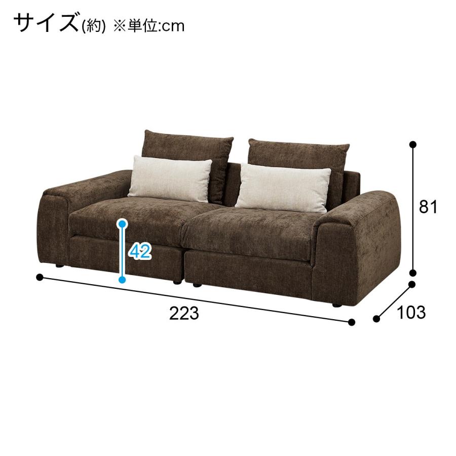 ニトリ 3人掛け布張りセパレートソファ(LB04 DBR) : ニトリ ニトリ 3人掛け布張りセパレートソファ(LB04 DBR) : ニトリ