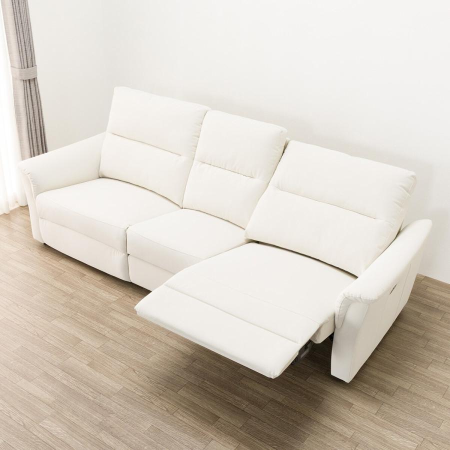 ホワイト 合成皮革 ソファ　電動リクライニング 楽天市場】【8%クーポン有】電動ソファ 電動リクライニング