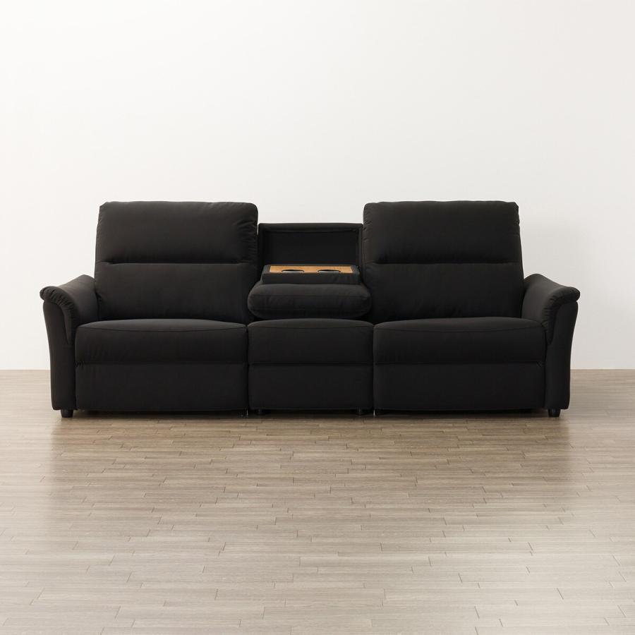 ニトリ　電動リクライニングソファ　合成皮革　黒　　動作不良あり ニトリ 傷・汚れに強い合成皮革 3人掛け電動リクライニング