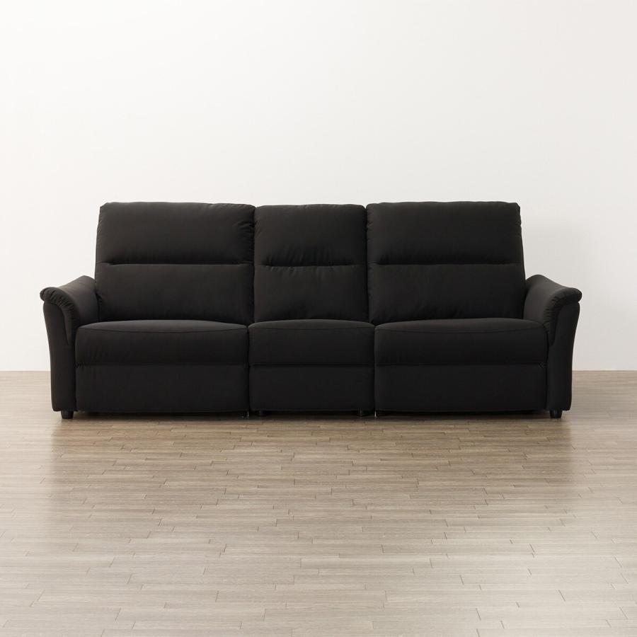 【3/31まで　美品】ニトリ　ローソファ　黒　ブラック ニトリ 傷・汚れに強い合成皮革 3人掛け電動リクライニング