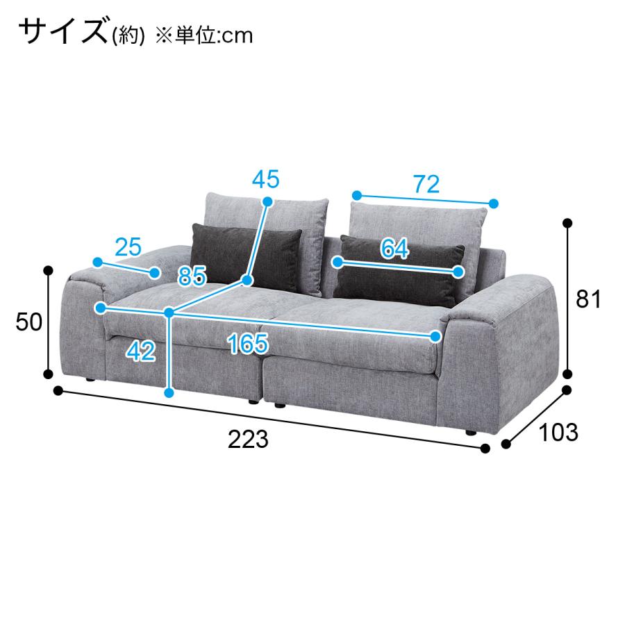 【最終値下げ】グレー L字型ソファ ニトリ　３人がけ ニトリ 3人掛け布張りセパレートソファ(LB04 LGY) : ニトリ