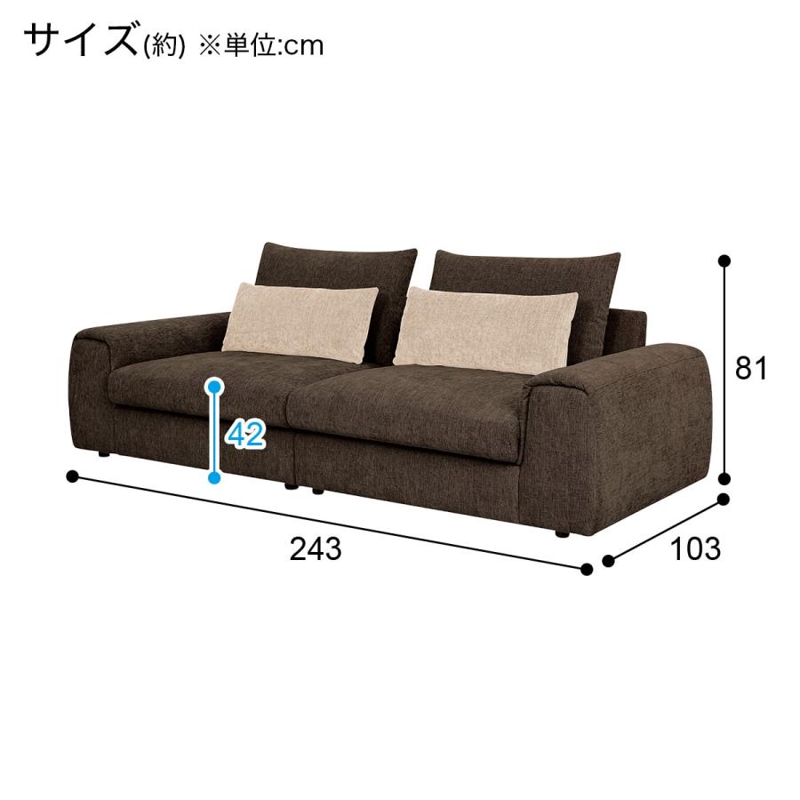 ニトリ　ソファ ニトリ カウチソファ (XL04 BL) ソファー ソファ 3人掛け