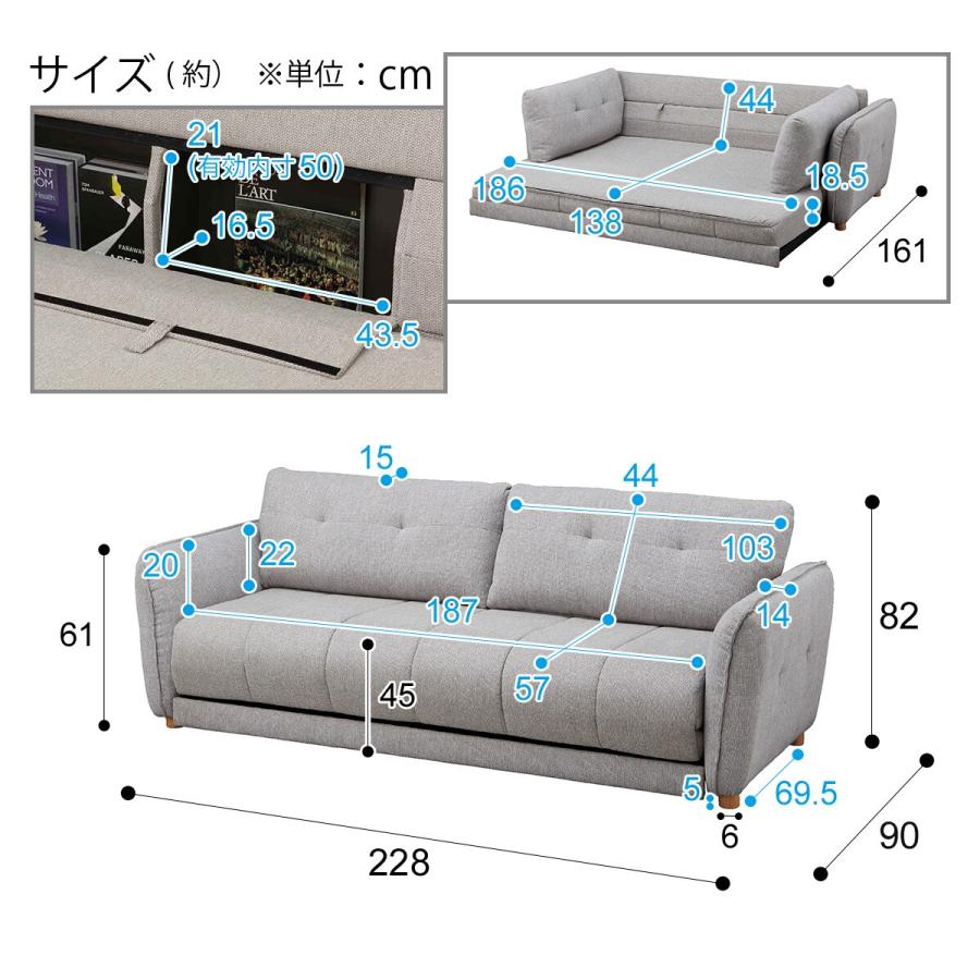 ニトリ ソファベッド(BX03 LGY) : ニトリ Yahoo!店 - 通販