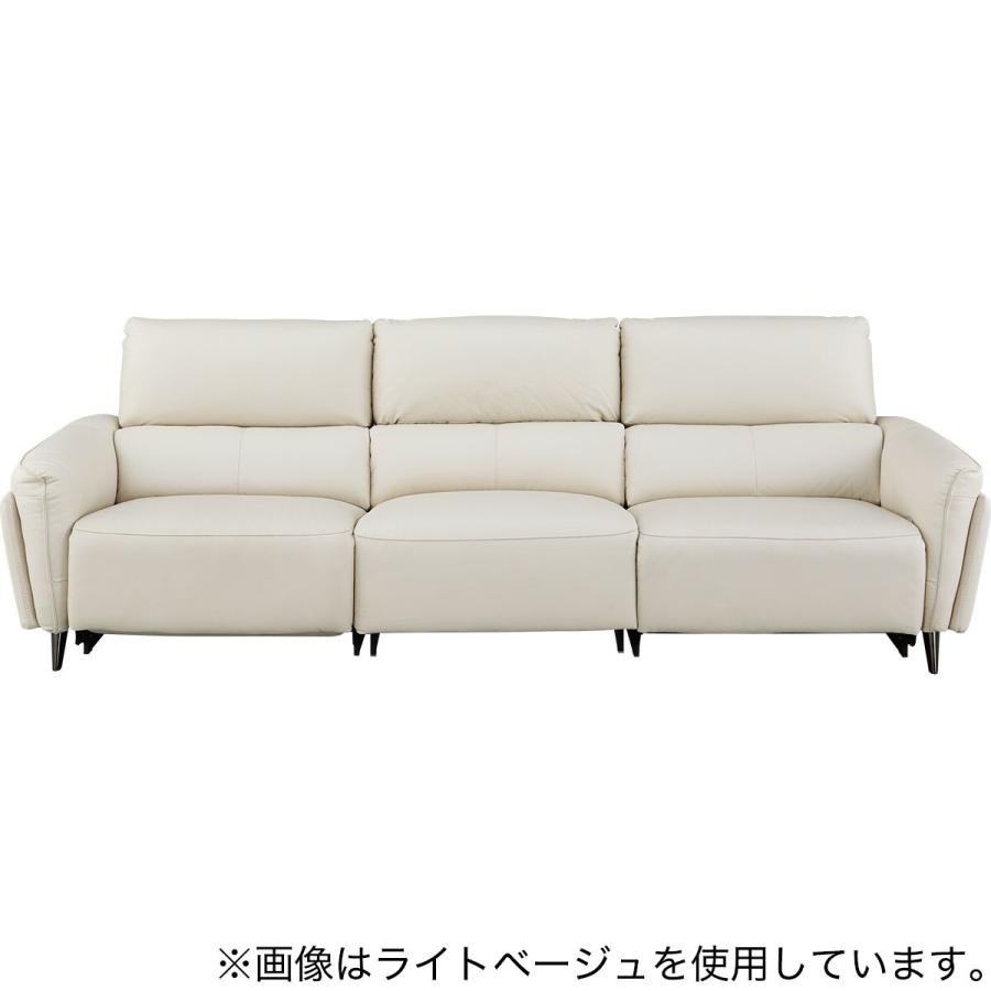 3人掛け両電動リクライニングワイドソファ 本革(一部合成皮革)タイプ (LS02 3シート 2モーター NW BE) ニトリ