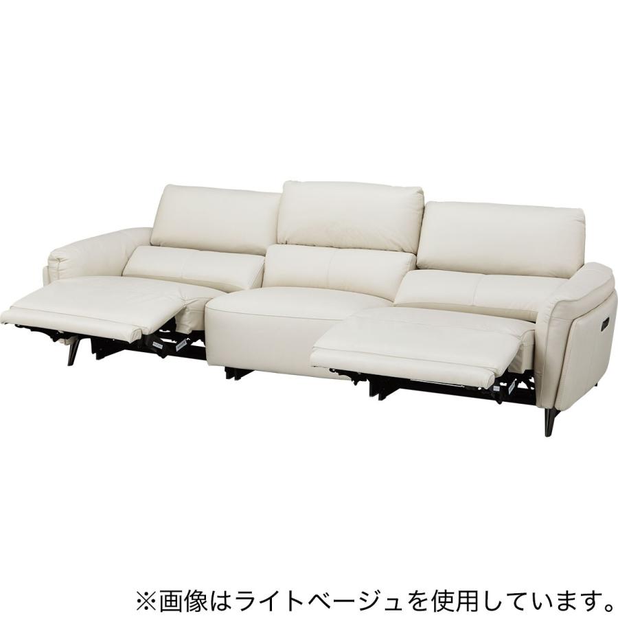3人掛け両電動リクライニングワイドソファ 本革(一部合成皮革)タイプ (LS02 3シート 2モーター NW BE) ニトリ