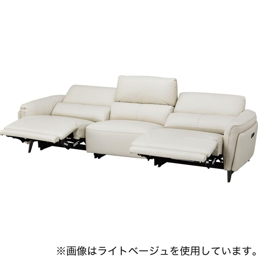3人掛け両電動リクライニングワイドソファ 本革(一部合成皮革)タイプ (LS02 3シート 2モーター NW LMO) ニトリ