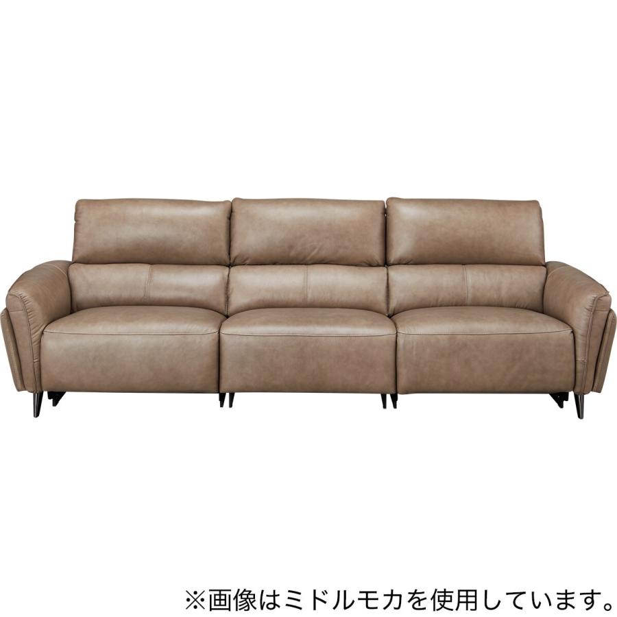 3人掛け3シートワイドソファ 本革(一部合成皮革)タイプ (LS02 SK BR) ニトリ