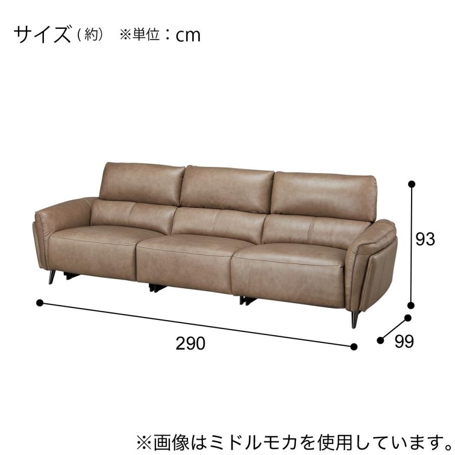 3人掛け3シートワイドソファ 本革(一部合成皮革)タイプ (LS02 SK DBR) ニトリ