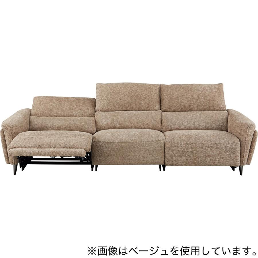 3人掛け右電動リクライニングワイドソファ 布張りタイプ (LS02 3シート 2モーター SUG DGY) ニトリ