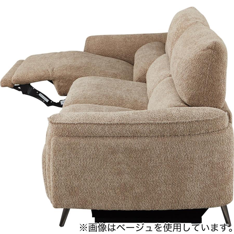 3人掛け右電動リクライニングワイドソファ 布張りタイプ (LS02 3シート 2モーター SUG DGY) ニトリ