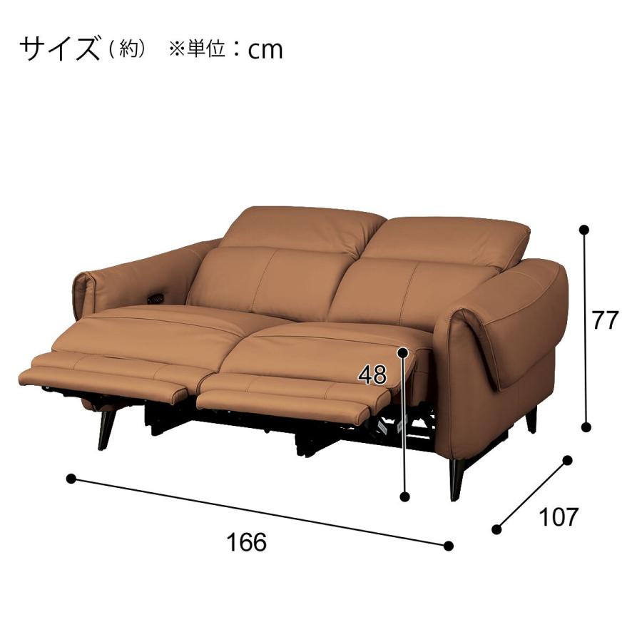 5471【程度良好】２人掛け　両電動リクライニングソファー　本革　説明書付き ニトリ（NITORI） 2人掛け両電動リクライニングソファ 本革(一部合成