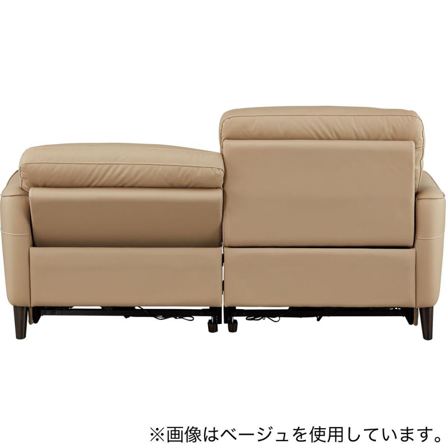 リクライニングソファ　ベージュ 3人掛け左電動リクライニングソファ 本革(一部合成皮革)タイプ (LS06