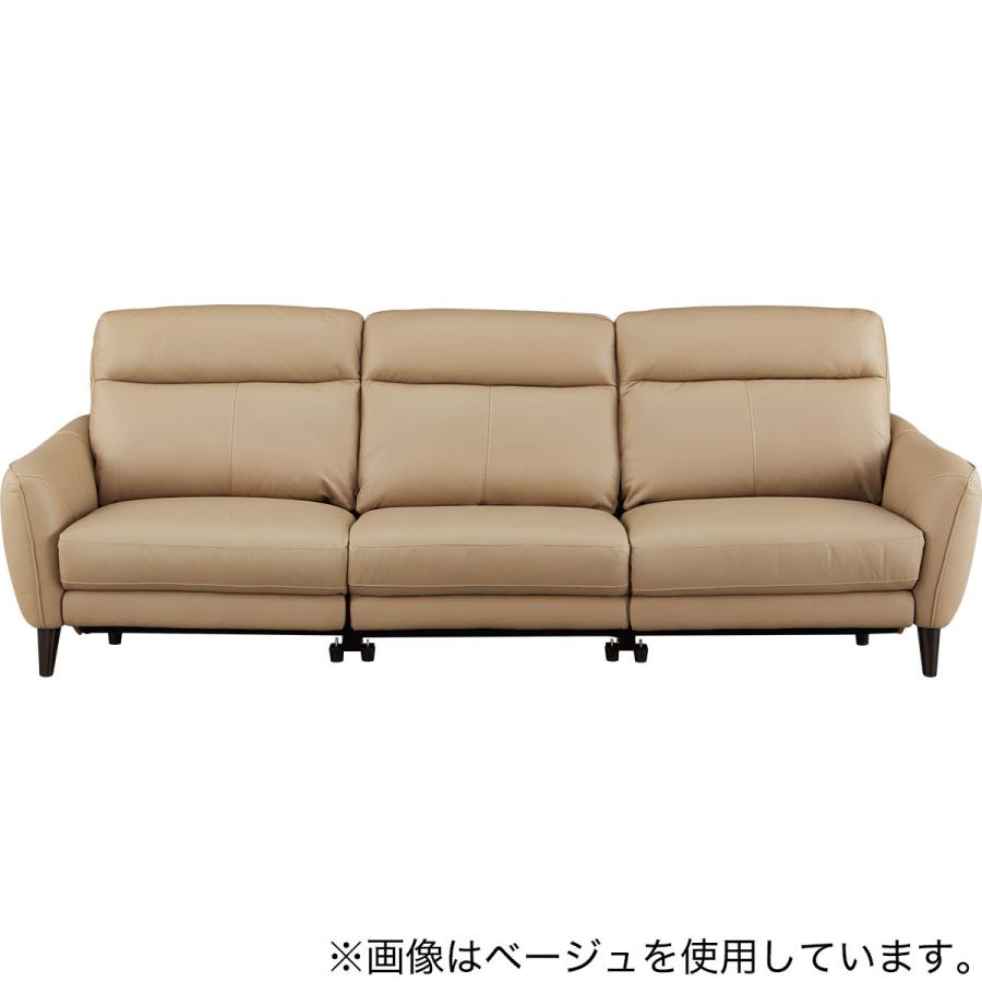 3人掛けワイドソファ 本革(一部合成皮革)タイプ (LS06 3シート NW LBE) ニトリ