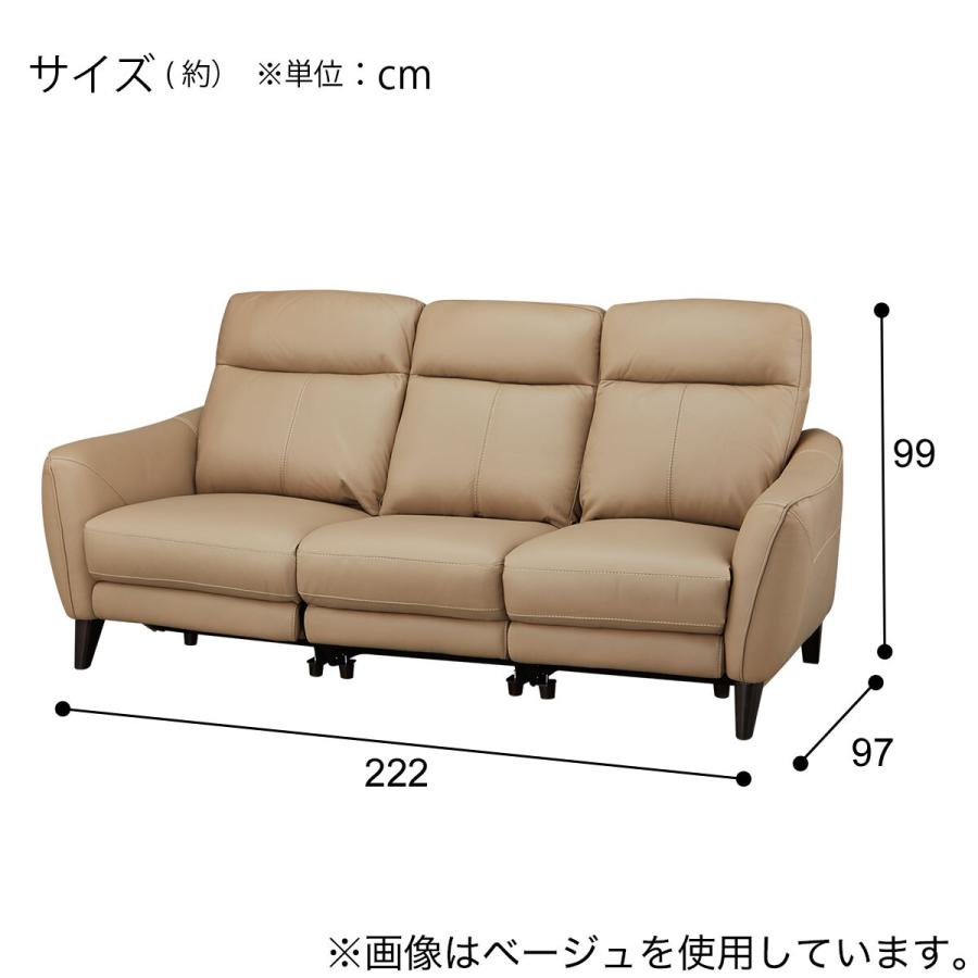 3人掛けソファ 本革(一部合成皮革)タイプ (LS06 3シート NW DGY