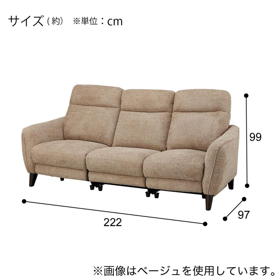 【送料込】ニトリ3人掛けソファ 3人掛けソファ 布張りタイプ (LS06 3シート SUG DGY) ニトリ : ニトリ