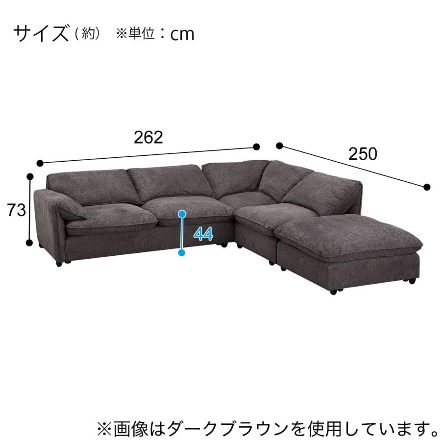 ニトリ（NITORI） コーナーソファ4点セット 布張りタイプ(MK04ー2 RA