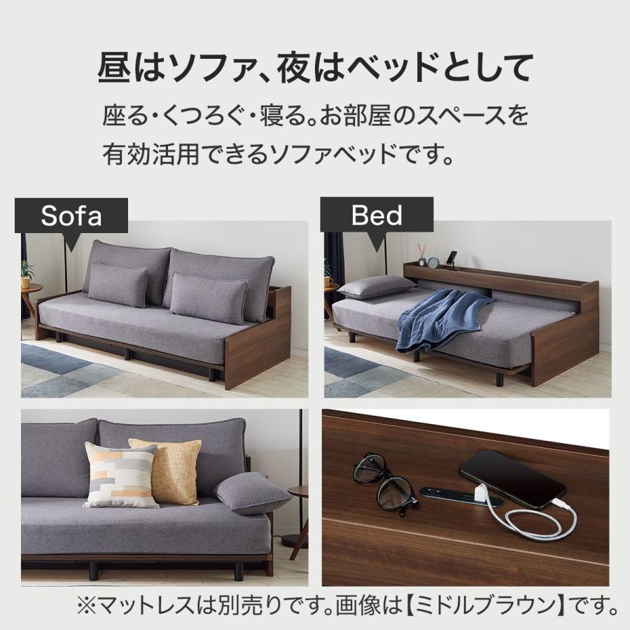 ニトリ 3Way ベッドソファフレーム(B2 マットレス別売り MGY/MBR ニトリ 3Way ベッドソファフレーム(B2 マットレス別売り MGY/MBR